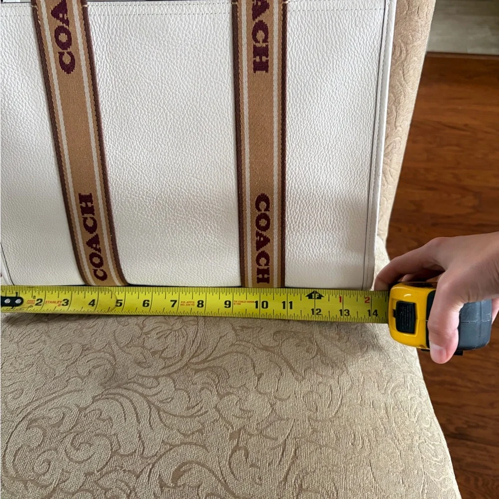 Coach Cream and Brown Logo Tote - Picture 8 of 9